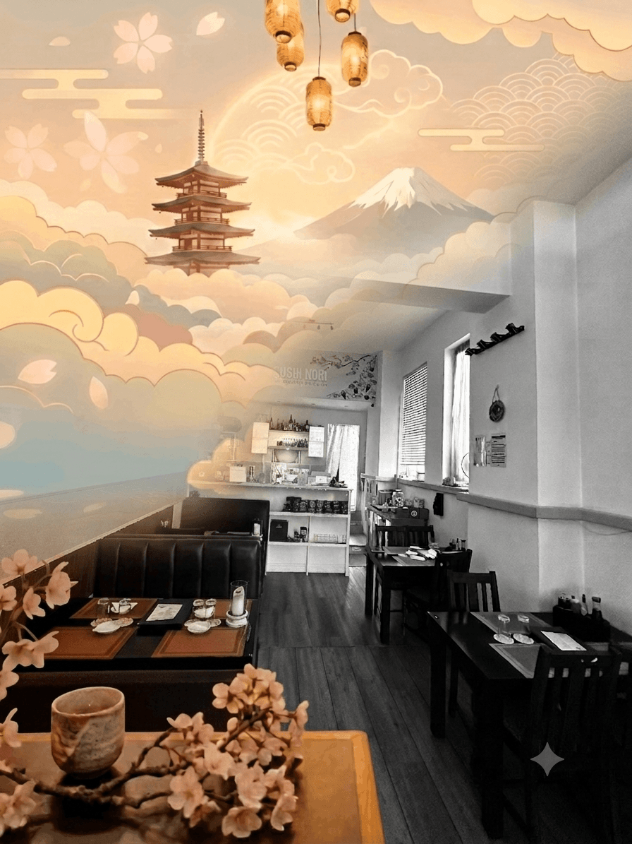 Cosy dining booths for group bookings at Sushi Nori